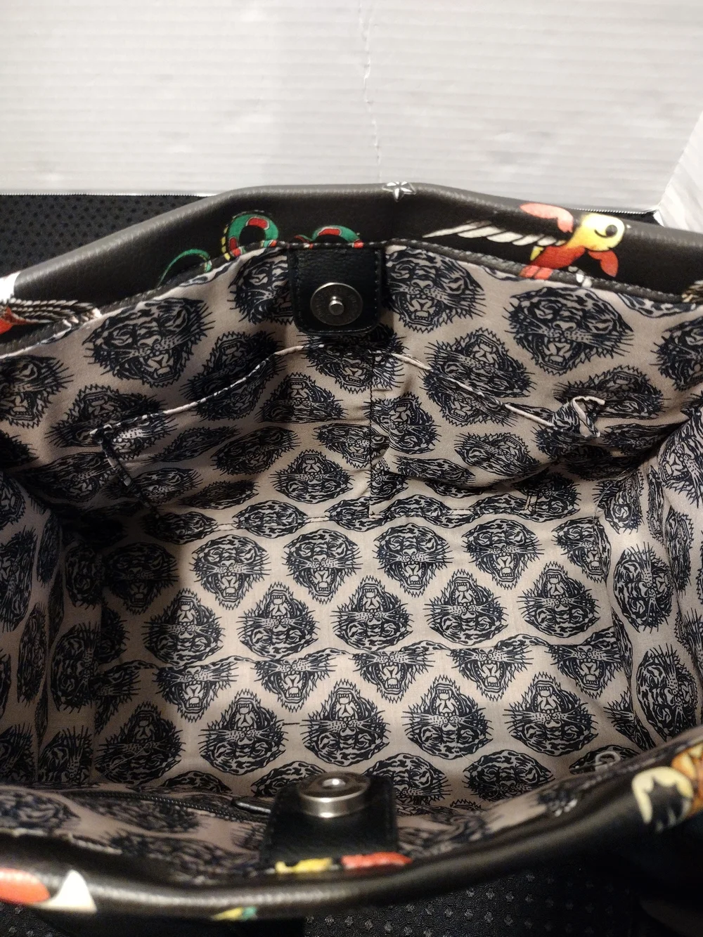 Ed Hardy Black 'Love Hearts' Dome Satchel and Wallet Set L-12